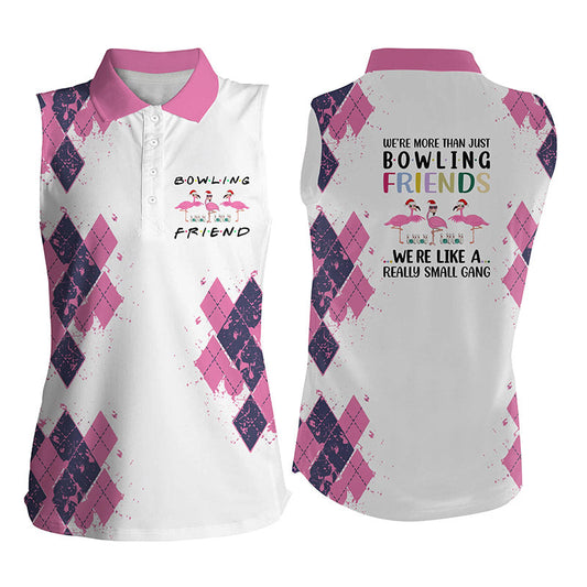 Custom sleeveless bowling shirt for women – personalized team jersey front view