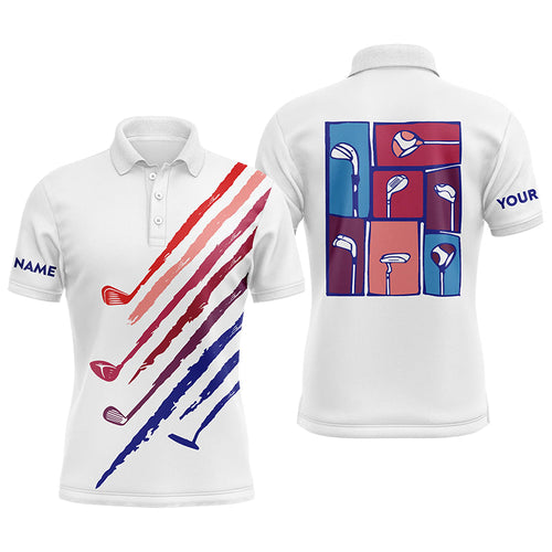 White Mens golf polo shirts custom vintage golf clubs golf tops for mens, golf gifts for men NQS6468
