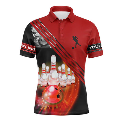 Custom bowling shirt for men – personalized team jersey front view