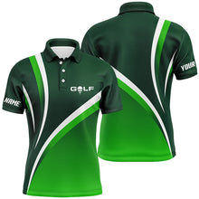 Load image into Gallery viewer, Mens golf polo shirts custom name men's golf polos, tournament golf tops for mens | Green NQS6919