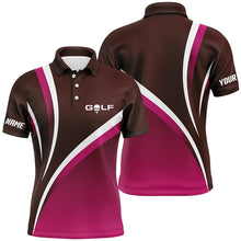 Load image into Gallery viewer, Mens golf polo shirts custom name men's golf polos, tournament golf tops for mens | Pink NQS6920