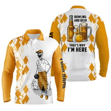 Load image into Gallery viewer, Funny bowling beer skull bowling shirts for men custom name bowling and beer that&#39;s why I&#39;m here NQS4634