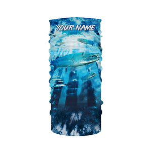 Great Barracuda Fishing blue tie dye Custom name fishing shirts for men, custom fishing apparel NQS3138