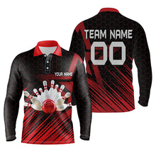 Load image into Gallery viewer, Red Bowling Shirt For men Custom polo Bowling Jersey 3D Bowling Team Shirt For men NQS5140