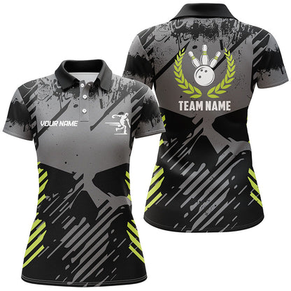 Black Skull bowling shirt for women custom bowling polo shirt bowling team skull league jerseys NQS6789