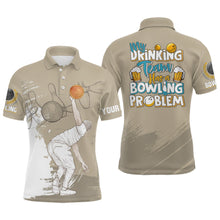 Load image into Gallery viewer, Vintage Mens polo bowling shirts Custom My drinking team has a bowling problem team league jerseys NQS7017