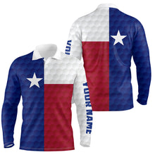 Load image into Gallery viewer, Mens golf polo shirt custom Texas flag golf ball polos shirt for men, golfing gifts NQS6575