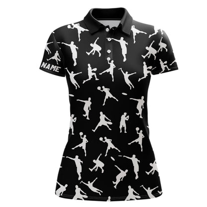 Black Women disc golf polo shirt custom disc golf jerseys, disc team golf shirt for womens NQS6417