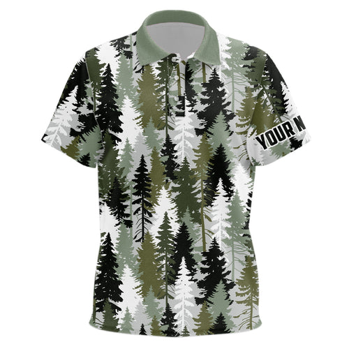 Kid golf polo shirts custom Christmas pine trees winter camouflage pattern golf shirt for Kid NQS6662