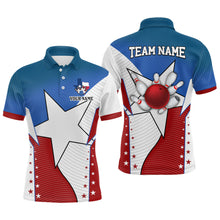 Load image into Gallery viewer, Texas flag retro bowling polo shirts for men custom team shirts bowling jerseys, gifts for bowlers NQS6934