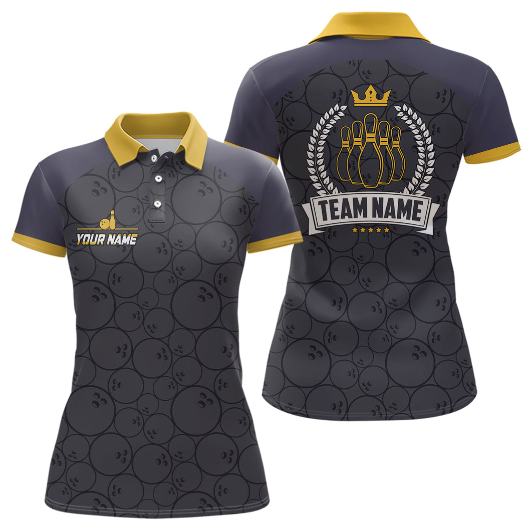 Bowling Polo shirt for women Custom bowling camo team League jerseys, retro bowling shirts NQS6756