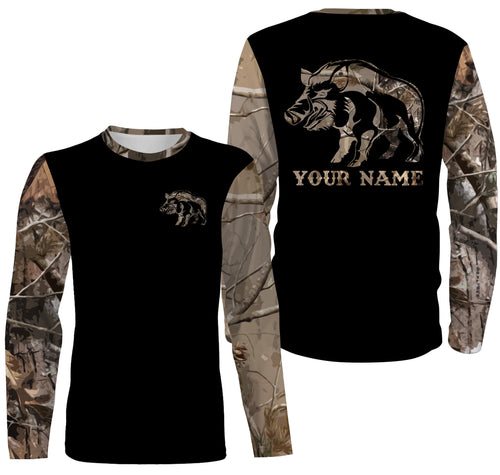 Wild Hog Hunting Camouflage Custom Name All over printed Shirts, Personalized Boar Hog Hunting Gifts FSD3016