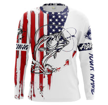 Load image into Gallery viewer, Fishing Shirt American Flag Largemouth Bass fishing Apparel for Adult and Kid, Personalized Patriotic fishing gifts FSD2153
