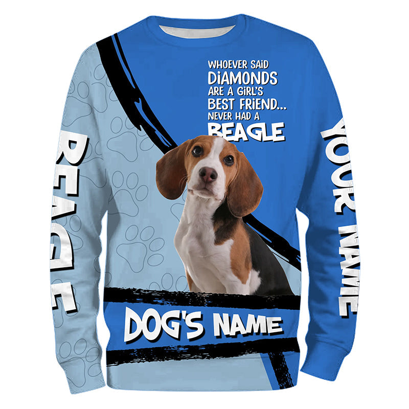 Beagle Dog Custom Name 3D All over printed Shirt, Cute Beagle Funny Dog Saying shirt, dog gift FSD3473
