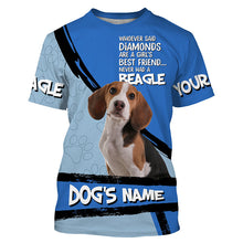 Load image into Gallery viewer, Beagle Dog Custom Name 3D All over printed Shirt, Cute Beagle Funny Dog Saying shirt, dog gift FSD3473