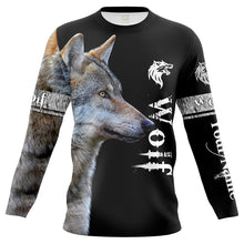 Load image into Gallery viewer, Wolf Hunting Predators Hunter Customized Name 3D Full Printing Shirts Personalized Hunting Gifts Shirt for Adult and Kid FSD2072