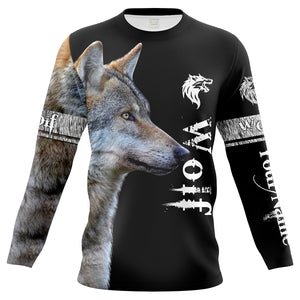 Wolf Hunting Predators Hunter Customized Name 3D Full Printing Shirts Personalized Hunting Gifts Shirt for Adult and Kid FSD2072