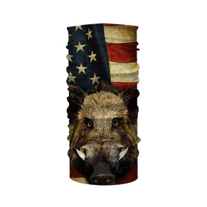 American Flag Wild Boar Hunting Hog Hunter Hunt Hard Full Printing Shirts, Personalized Hog hunting Gifts FSD2725