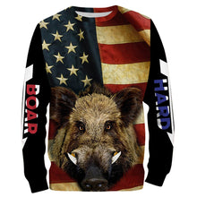 Load image into Gallery viewer, American Flag Wild Boar Hunting Hog Hunter Hunt Hard Full Printing Shirts, Personalized Hog hunting Gifts FSD2725