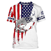 Load image into Gallery viewer, Fishing Shirt American Flag Tarpon fishing Apparel for Adult and Kid, Personalized Patriotic fishing gifts FSD2579