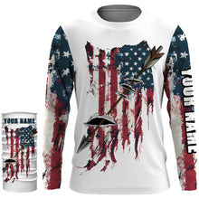 Load image into Gallery viewer, Archery Bowfishing American flag Patriotic custom name UV protection Shirt, Personalized gifts FSD3196