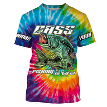 Load image into Gallery viewer, Personalized Bass Fishing Tie Dye 3D All over print Shirt, Personalized Fishing Clothes UPF30+ FSD3105