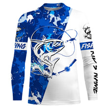 Load image into Gallery viewer, Tuna Fishing blue sea camouflage custom Name UV Protection Shirts, Tuna Fishing Jerseys FSD3209