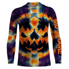 Load image into Gallery viewer, Retro Tie Dye Halloween Shirts Customize Name Pumpkin 3D All Over Printed Mens Womens Tie Dye Shirts FSD3416