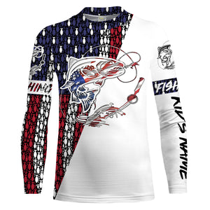 Trout Fishing Patriotic American flag UV protection Shirts for Fisherman - Personalized gifts on Christmas, Fathers day FSD2159