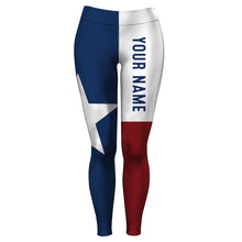 Load image into Gallery viewer, TX Texas Flag Custom Name All Over Printed Leggings - Personalized Gift for Women FSD2189