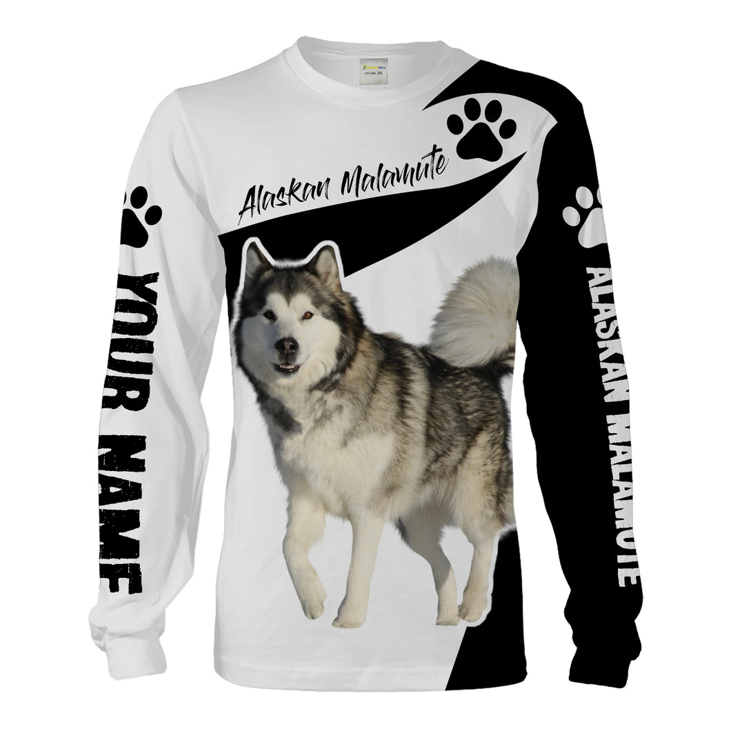 Love Alaskan Malamute Custom Name 3D Full Printing Shirts Personalized Gifts For Alaskan Lovers FSD1900