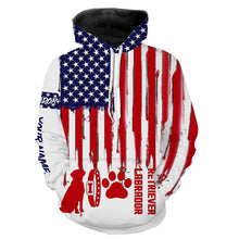 Load image into Gallery viewer, Labrador Retriever American flag custom Name all over print Shirts for dog Owner, dog Lovers FSD4110