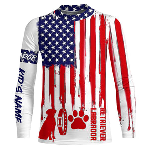 Labrador Retriever American flag custom Name all over print Shirts for dog Owner, dog Lovers FSD4110