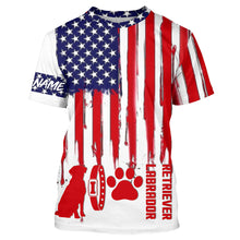 Load image into Gallery viewer, Labrador Retriever American flag custom Name all over print Shirts for dog Owner, dog Lovers FSD4110