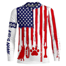 Load image into Gallery viewer, German Shepherd American flag custom Name all over print Shirts for dog Owner, dog Lovers FSD4120