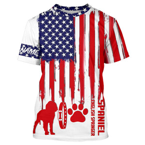 Patriotic American flag Dog T-shirt for Humans with many dog breeds to choose from FSD4144