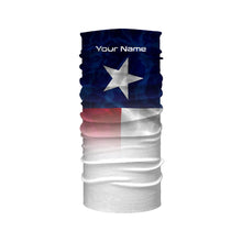 Load image into Gallery viewer, Texas flag Performance Shirts, Custom Name TX Fishing water wave UV Protection shirts for Fisherman FSD4053