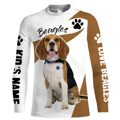 Love Beagle hunting dog custom name 3D Full printing Shirt, Hoodie, Zip up hoodie Personalized gifts for beagle lover FSD1687