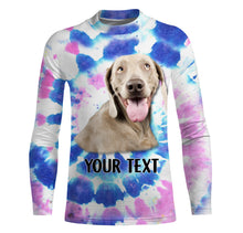 Load image into Gallery viewer, Colorful Tye Dye Spiral with Dog's Face, Custom Dog's Photo and Text 3D All Over Printed Shirt, Personalized Gift FSD2529