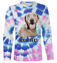 Load image into Gallery viewer, Colorful Tye Dye Spiral with Dog's Face, Custom Dog's Photo and Text 3D All Over Printed Shirt, Personalized Gift FSD2529