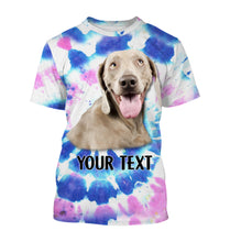 Load image into Gallery viewer, Colorful Tye Dye Spiral with Dog's Face, Custom Dog's Photo and Text 3D All Over Printed Shirt, Personalized Gift FSD2529