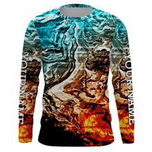 Load image into Gallery viewer, Custom Colorful Camo Long sleeve Fishing Shirts UV Protection, Men's Fishing apparel, Personalized gift FSD3250