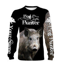 Load image into Gallery viewer, Feral Hog hunting Custom Name 3D All over print T-shirt, Long sleeve, Hoodie, Zip up hoodie -  FSD162