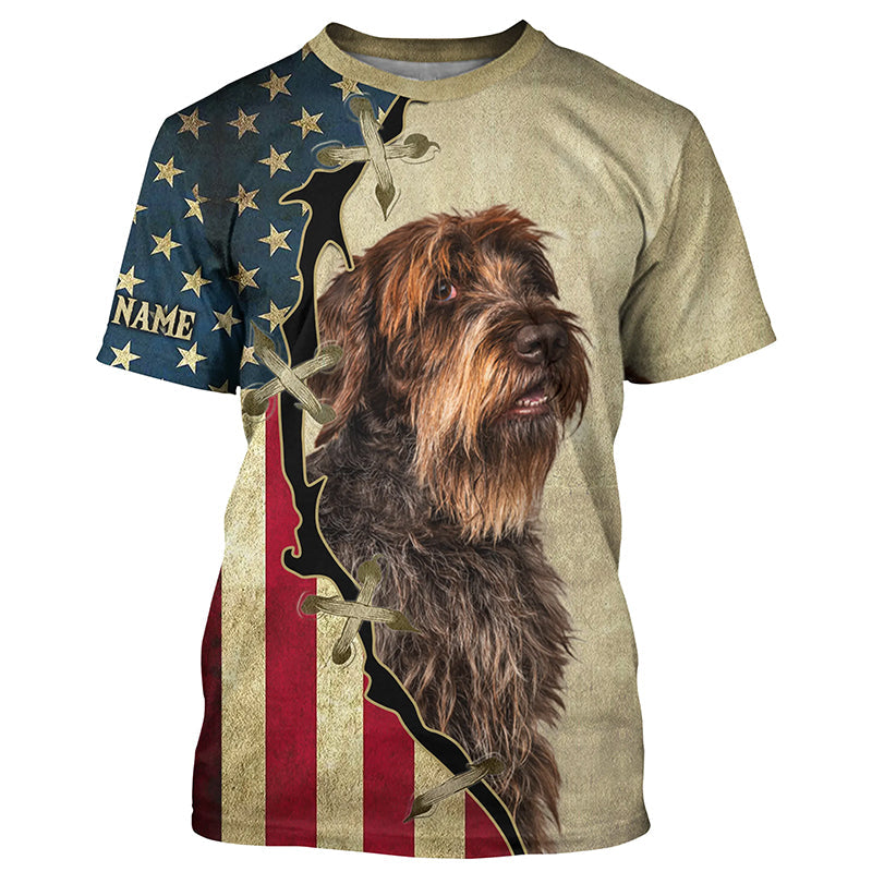 Wirehaired Pointing Griffon American flag T-shirt, Hoodie, Long sleeve Shirt, custom Dog lover Shirt FSD3979