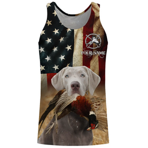 Silver Labrador Retriever Pheasant Hunting Dogs custom American flag Shirts, Hunting gifts FSD3874