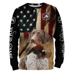 Best Pheasant dogs GSP German Shorthaired Pointer American flag 3D all over print Shirts, Hoodie FSD3876