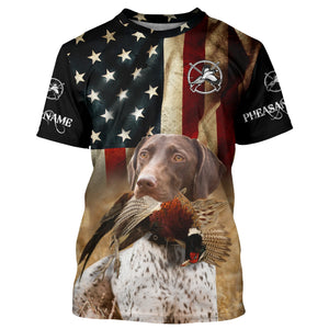 Best Pheasant dogs GSP German Shorthaired Pointer American flag 3D all over print Shirts, Hoodie FSD3876