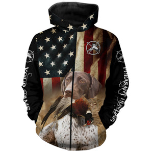 Best Pheasant dogs GSP German Shorthaired Pointer American flag 3D all over print Shirts, Hoodie FSD3876