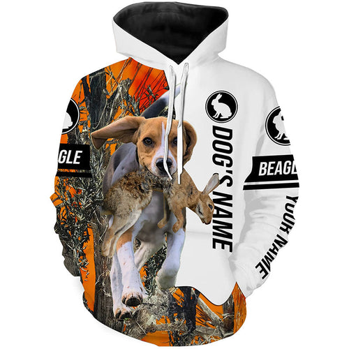 Rabbit Hunting with Beagle Dog Customize name 3D All over print Shirts - Rabbit Hunting gifts FSD3574