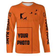 Load image into Gallery viewer, Custom Photo of Hunting Dog orange shirts for Bird Hunters FSD3914